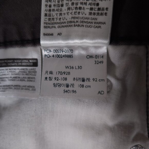 Levis Charcoal Gray 559 Relaxed Fit Denim Pants Mens 36x30 Jeans RUNS SMALL - Picture 13 of 16